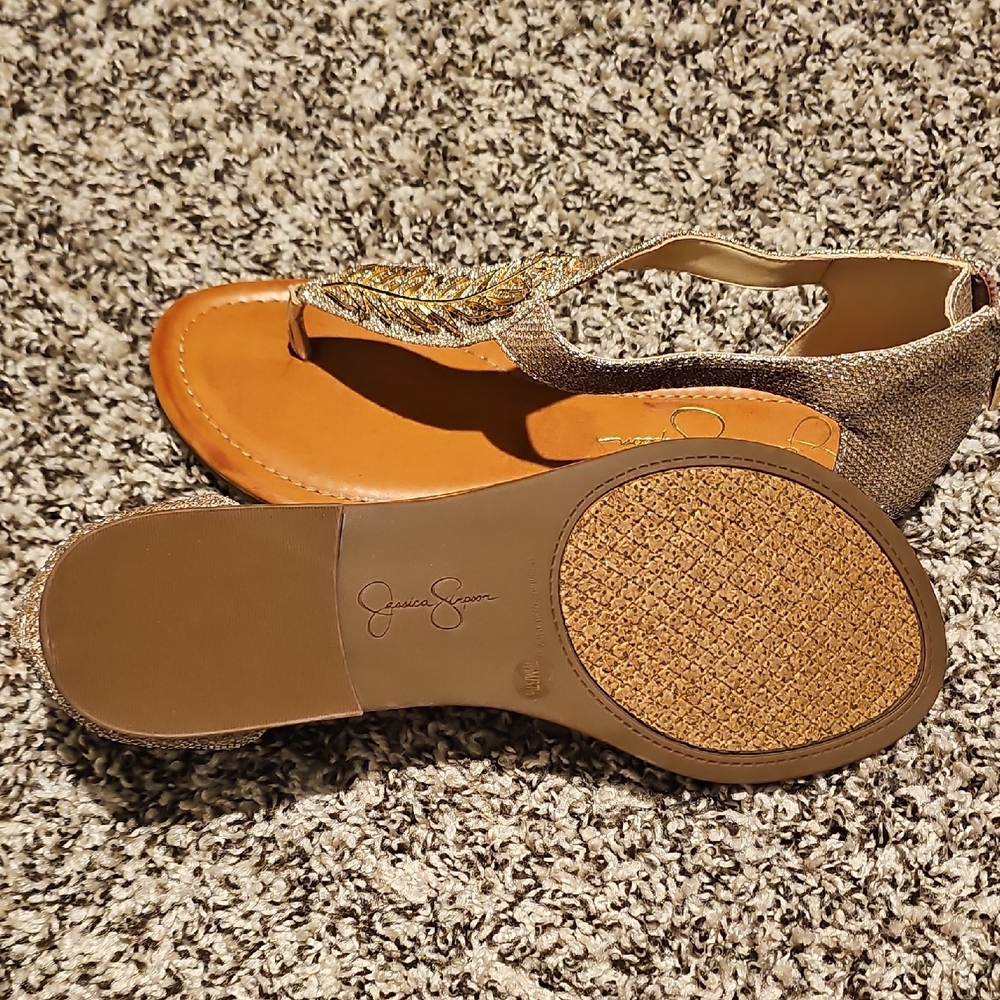 Jessica Simpson Gold Sandals - Picture 3 of 4